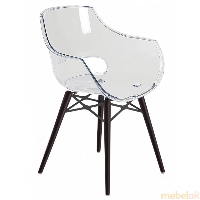 Кресло Opal-Wox прозрачно-чистое, рама лакированный бук венге