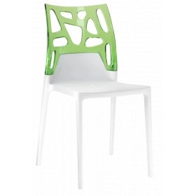 Стілець Ego-Rock біле сидіння, верх прозоро-зелений