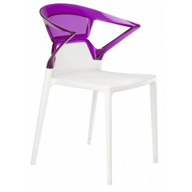 Кресло Papatya Ego-K белое сиденье, верх прозрачно-пурпурный