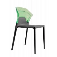 Стул Ego-S антрацит сиденье, верх прозрачно-зеленый