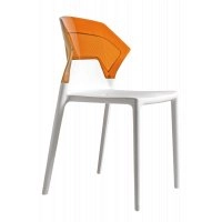Стул Ego-S белое сиденье, верх прозрачно-оранжевый