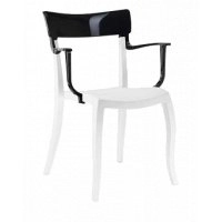 Кресло Hera-K белое сиденье, верх черный