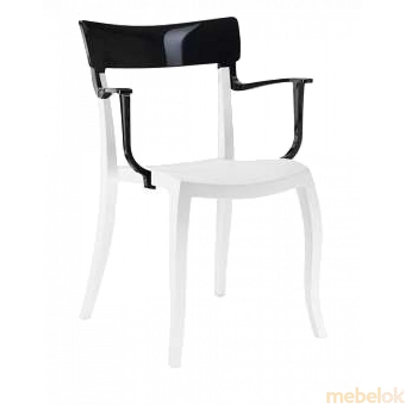 Кресло Hera-K белое сиденье, верх черный
