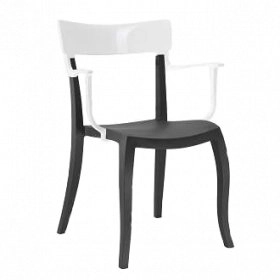 Кресло Papatya Hera-K черное сиденье, верх білий