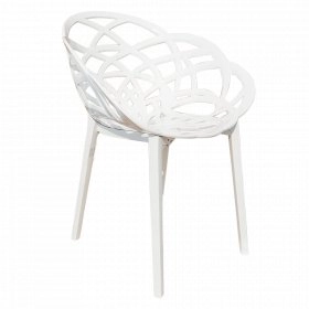 Кресло Flora белое сиденье, низ белый