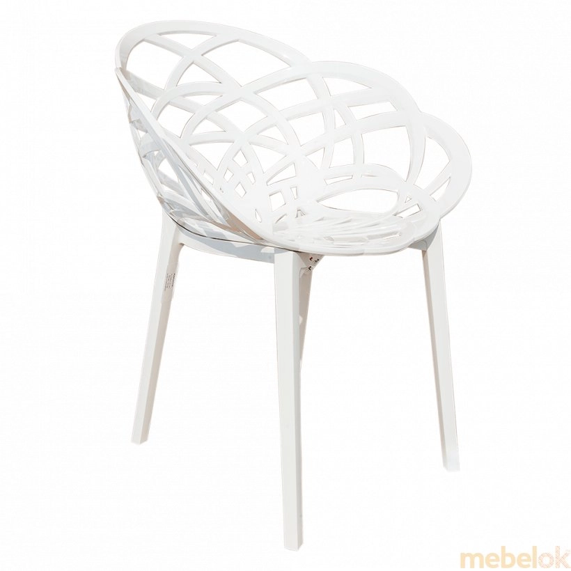 Кресло Flora белое сиденье, низ белый