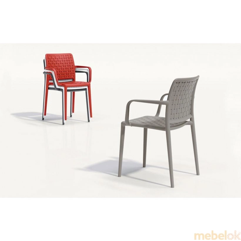 стул с видом в обстановке (Кресло Fame-K серо-коричневый)