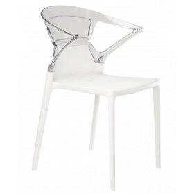 Кресло Ego-K белое сиденье, верх прозрачно-чистый