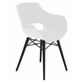 Кресло Opal-Wox белый, рама лакированный бук венге
