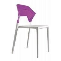 Стул Ego-S белое сиденье, верх прозрачно-пурпурный