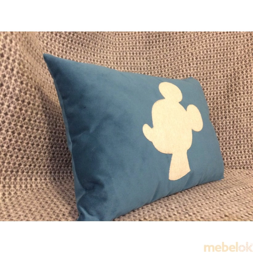 Декоративная подушка синяя Микки Маус с другого ракурса