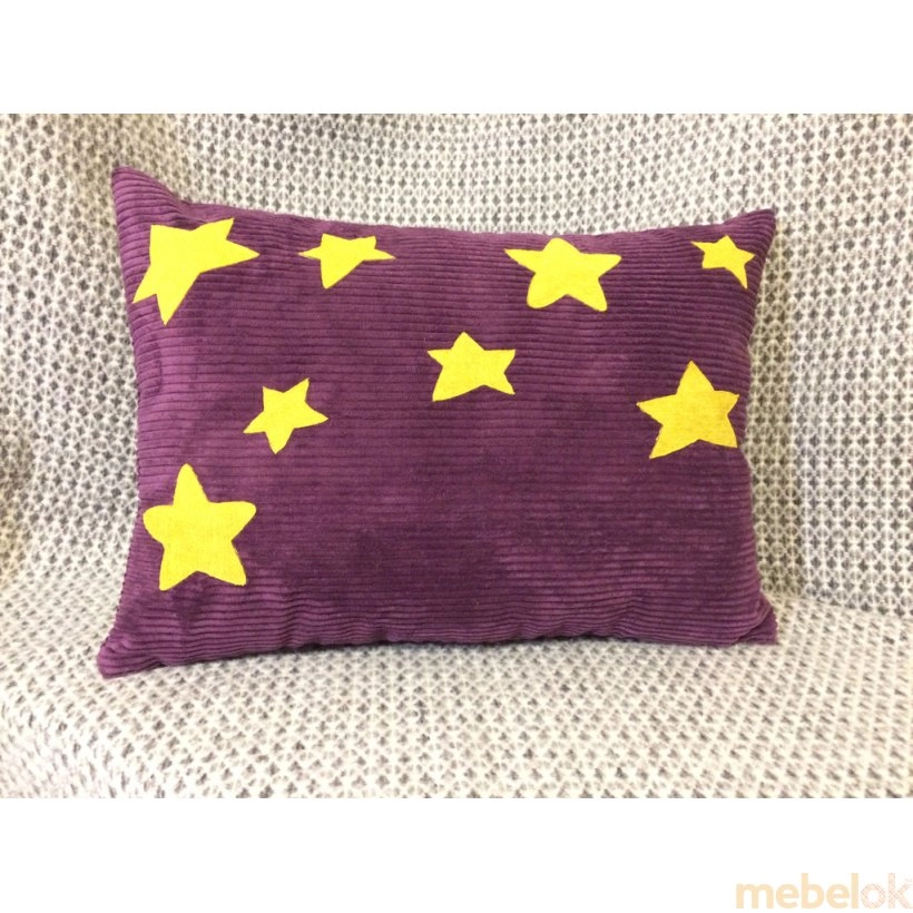 Декоративная подушка фиолетовая Звездное небо с другого ракурса