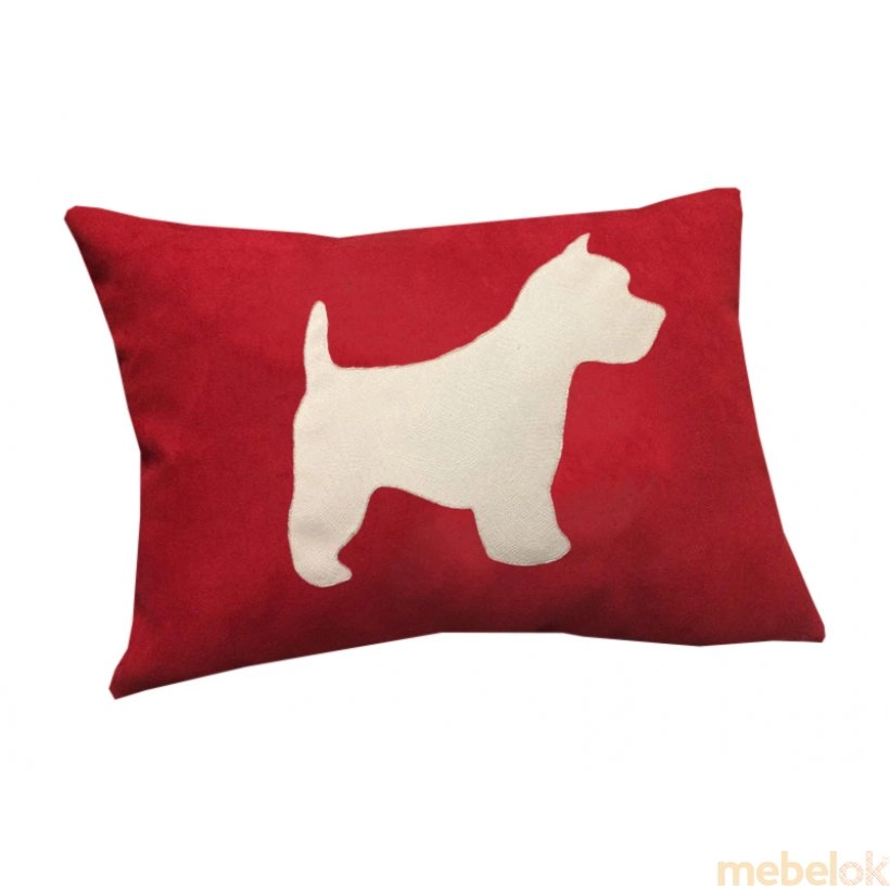 Декоративная подушка Собачка красная