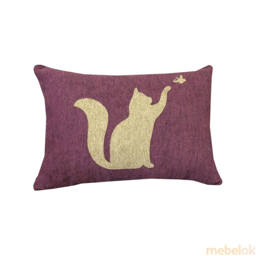 Декоративная подушка фиолетовая Котенок