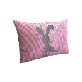 Декоративная подушка розовая Зайчик 046