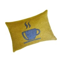 Декоративная подушка Чашка чая желто-серая