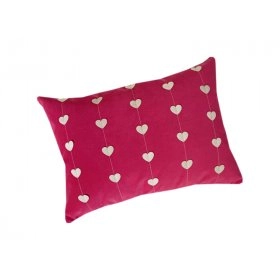 Декоративная подушка Сердечки розовая