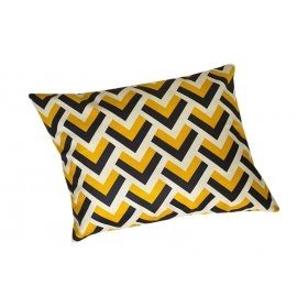 Декоративна подушка прямокутна Зигзаги чорно-жовта