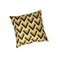 Декоративна подушка квадратна Зигзаги чорно-жовта