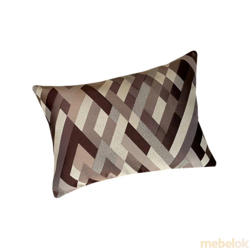 Декоративна подушка прямокутна Стрічки бежево-сіра