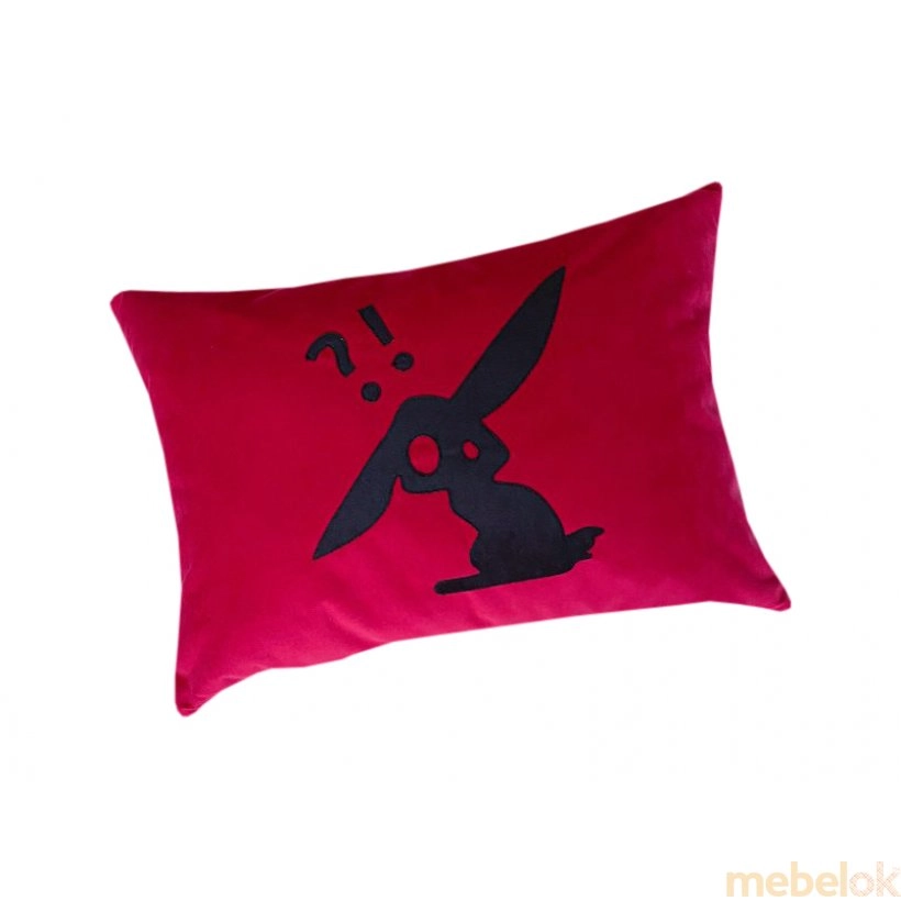Декоративна подушка Bunny червоно-графітова