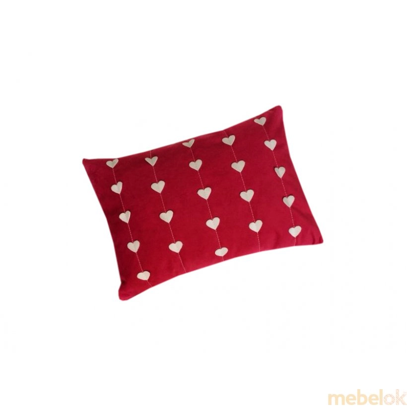 Декоративная подушка Сердечки красная