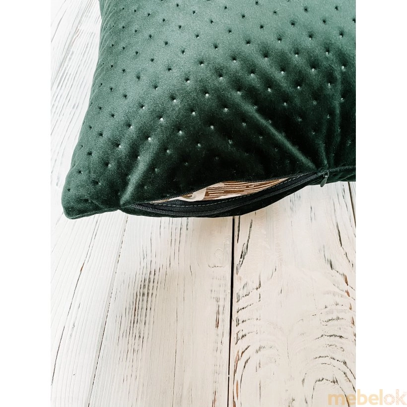 Декоративная подушка прямоугольная Rain зеленая от фабрики PidVushko (ПідВушко)