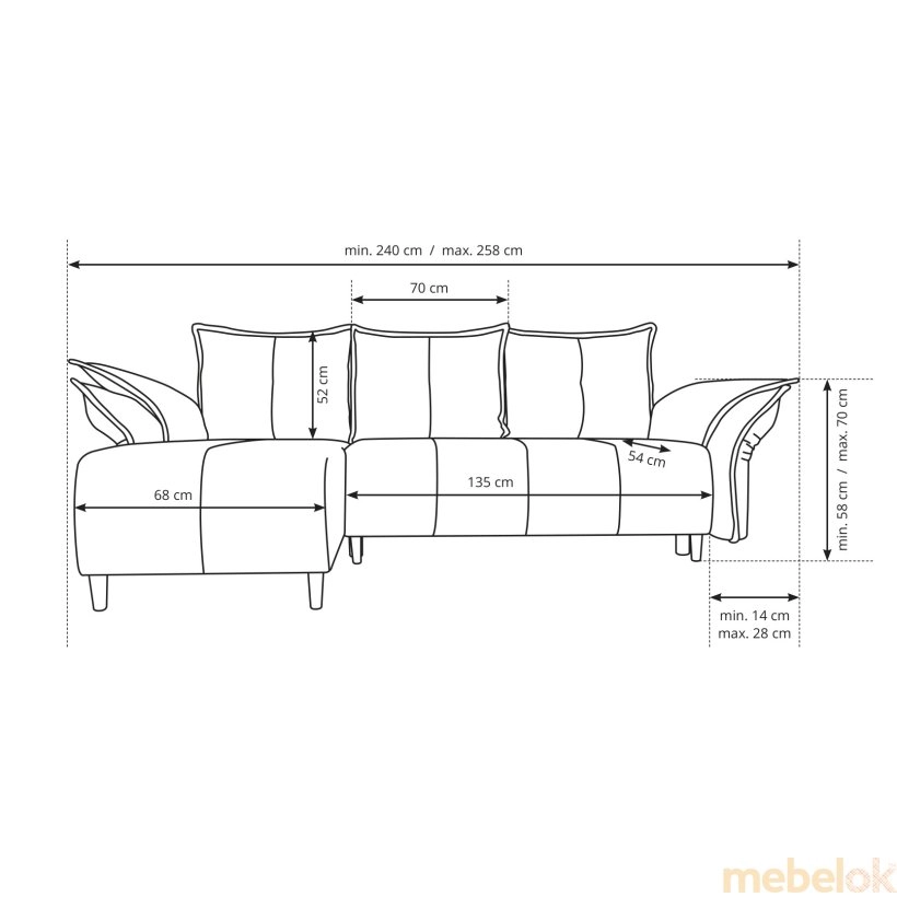 диван с видом в обстановке (Диван угловой NAPOLI)