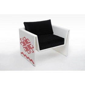 Кресло Оригами ротанг с декоративным орнаментом