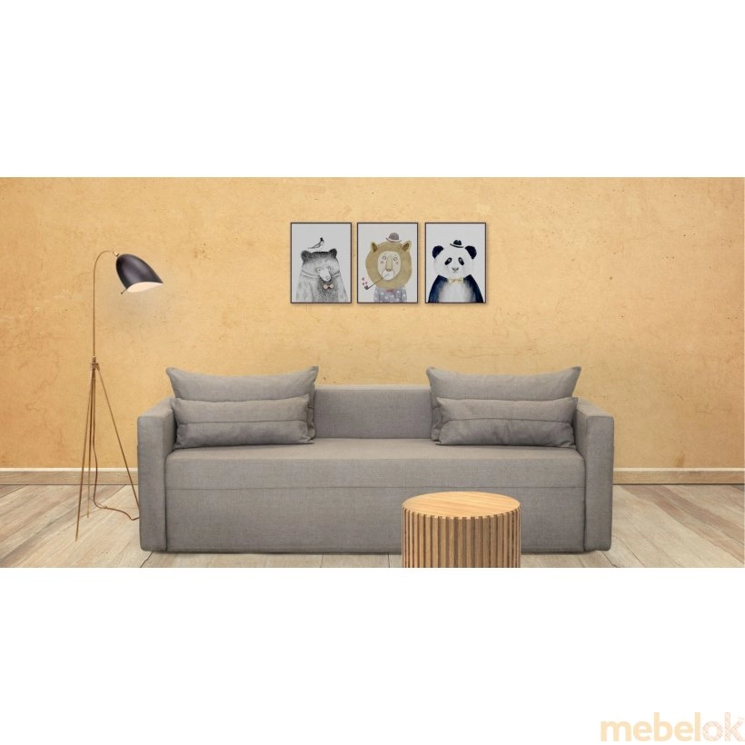 диван з виглядом в обстановці (Диван Presto №019 (ламелі+пружинний блок))