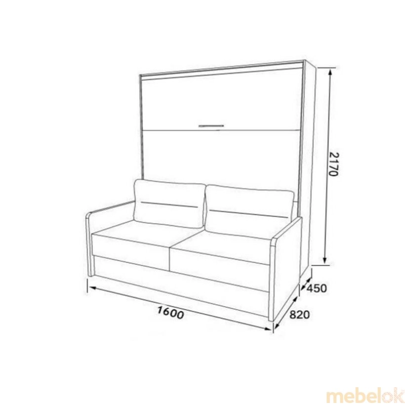 Шкаф-кровать-диван RK PLUS-140 Дуб сонома от фабрики RedKing (РедКинг)
