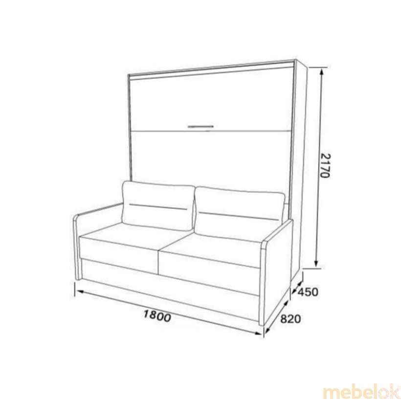 Шкаф-кровать-диван RK PLUS-160 Дуб сонома-белый от фабрики RedKing (РедКинг)