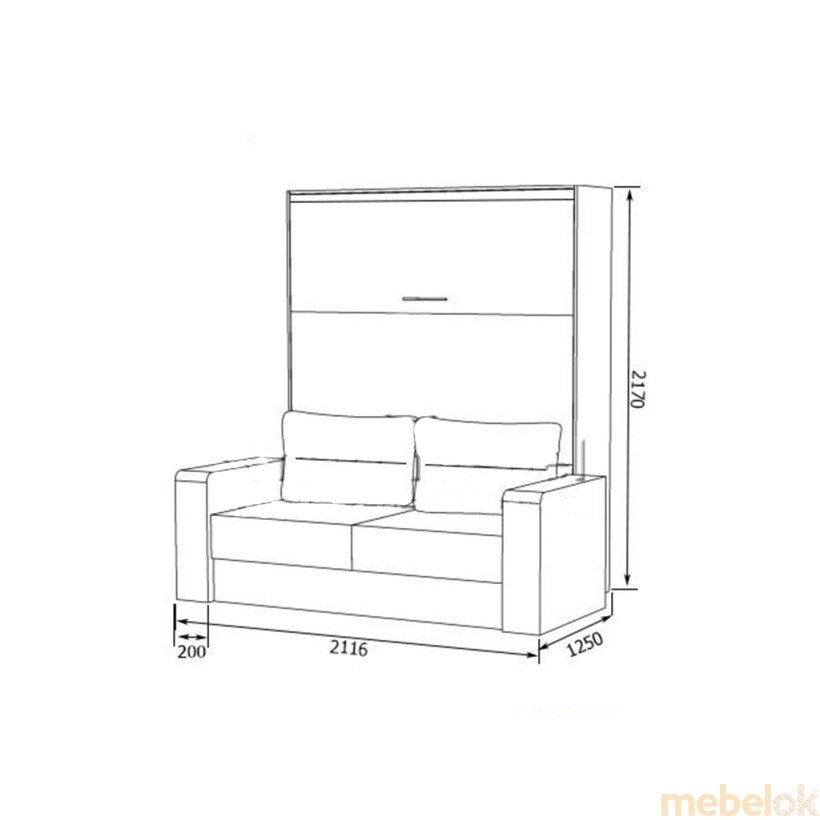 Шкаф-кровать-диван RK PLUS-160 NEW Дуб Сонома-Белый от фабрики RedKing (РедКинг)