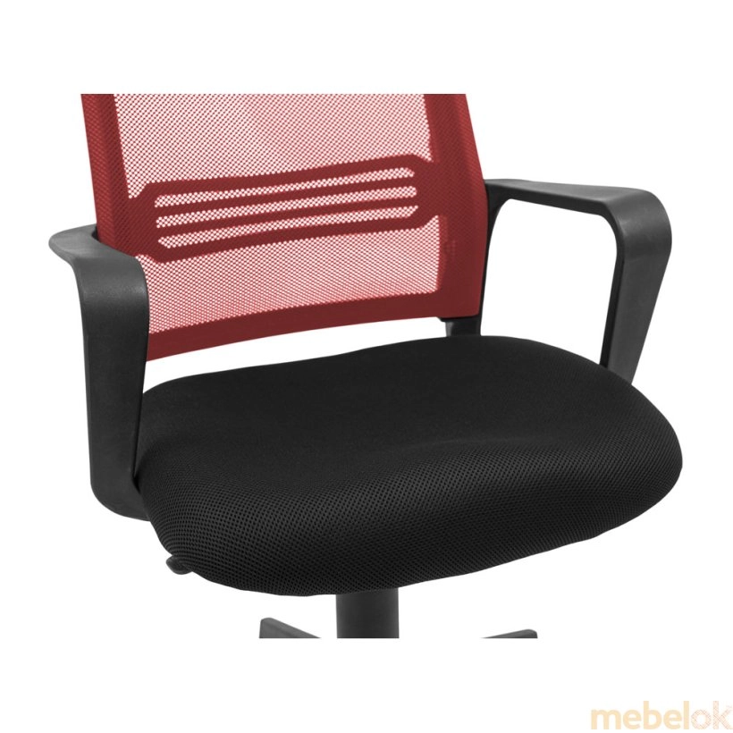 стілець з виглядом в обстановці (Крісло Джина Пластик червоний)