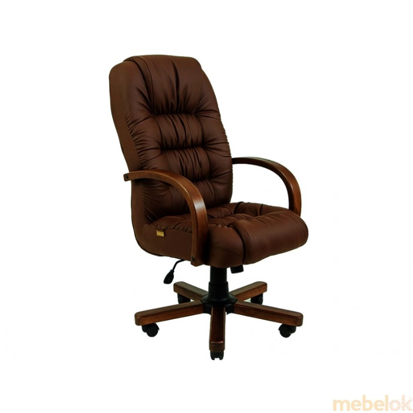 Кресло Ричард  Вуд эко-кожа коричневое