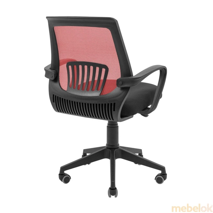 стул с видом в обстановке (Кресло Стар Пластик Пиастра сетка красная)