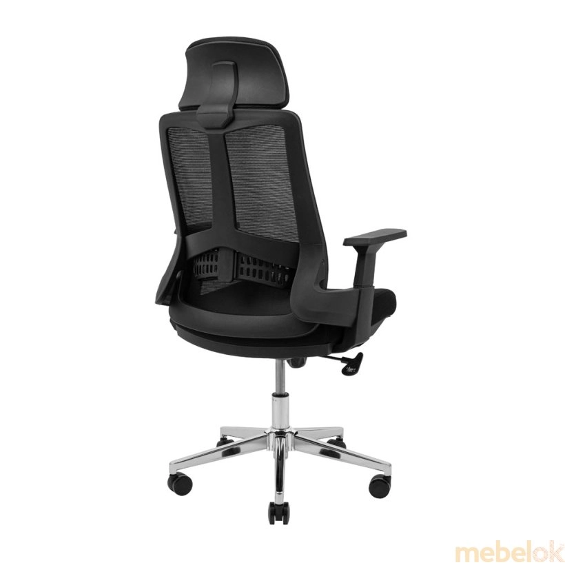 стул с видом в обстановке (Кресло Токен Пластик М1 Сетка-черная)