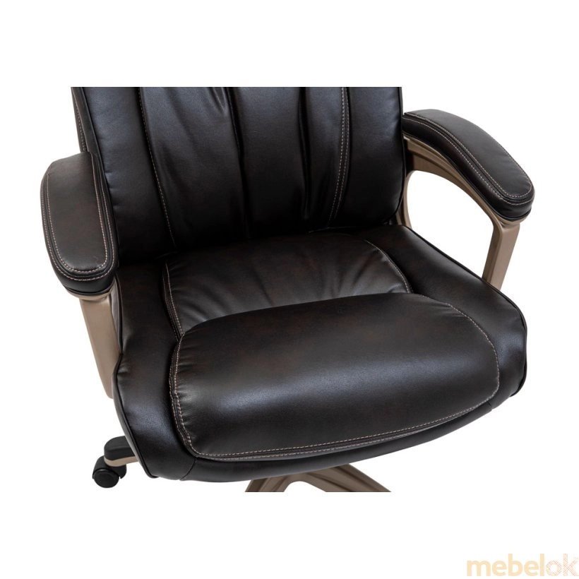 Кресло Магнат М-2 Пластик Голд кожа темно-коричневая