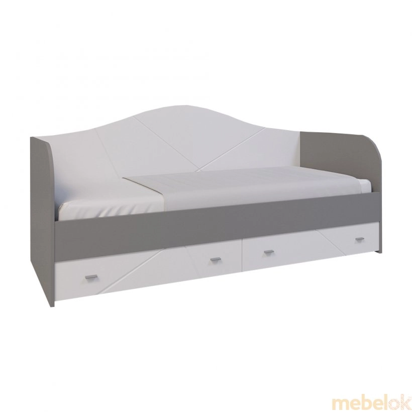 Кровать Х-10 Х-Скаут 90х200 белый мат/серый