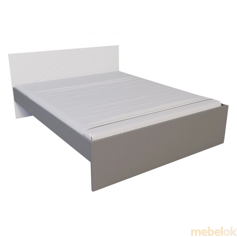 Ліжко Х-скаут Х-16 160х200 білий мат/сірий від фабрики Санті Мебель (Santi Mebel)