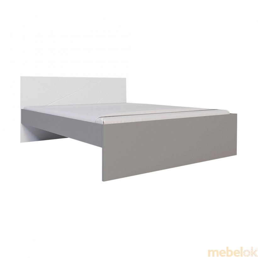 Ліжко Х-скаут Х-16 160х200 білий мат/сірий
