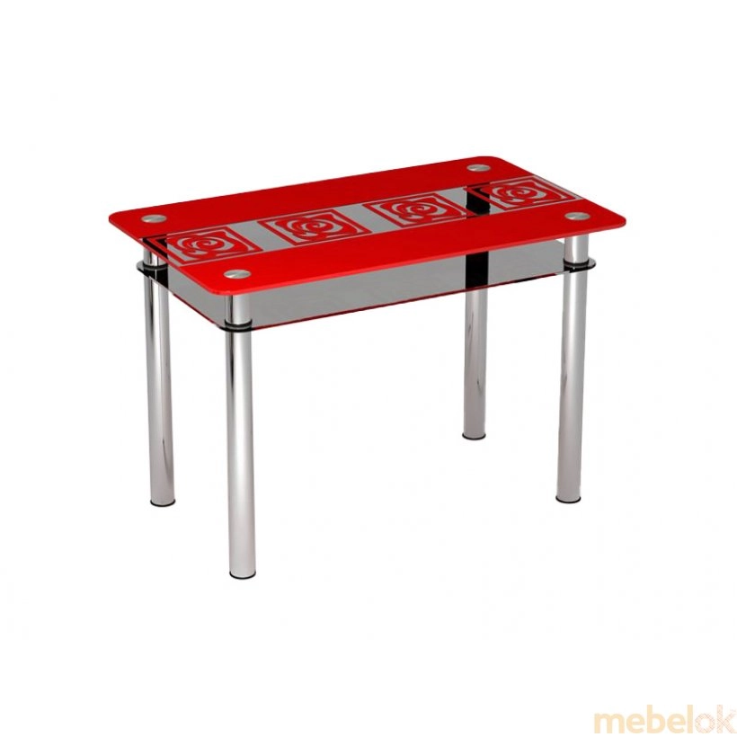 Стол обеденный двухполочный Улитки красные 90х65 см