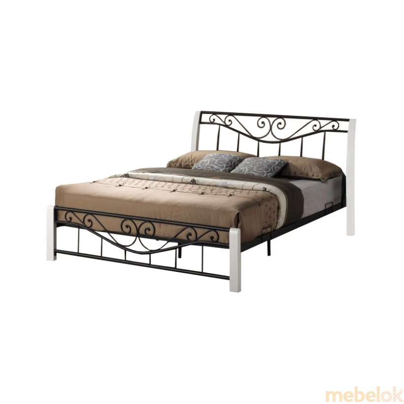 Двуспальная кровать Parma 160x200 Черно/белый
