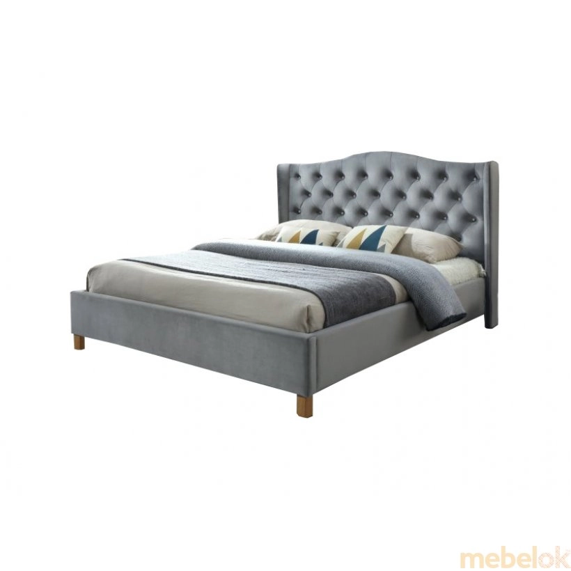Кровать Aspen Velvet 160x200 Серый