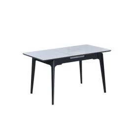 Стол BERLIN CERAMIC 111-140-x75 черный/серый глянец