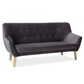 Прямий диван Nordic 3 Velvet 180х90 Чорний