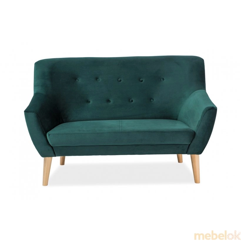 Прямой диван Nordic 2 Velvet 136х90 Зеленый