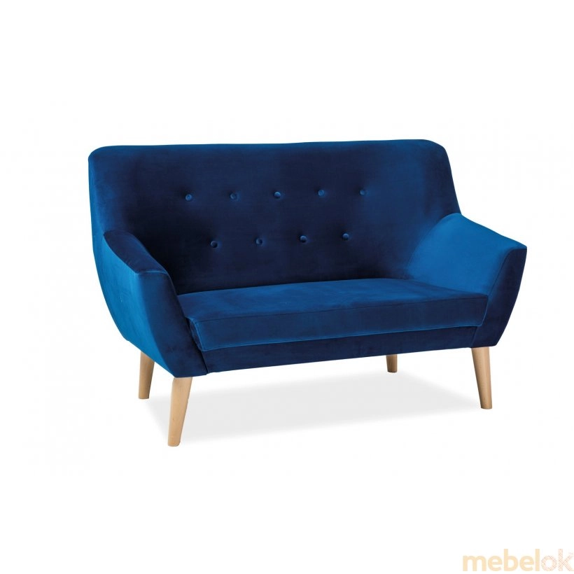 Прямий диван Nordic 2 Velvet Блакитний