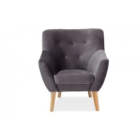 Кресло Nordic 1 Velvet 90х76 Серый