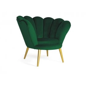 Кресло MAGNOLIA Velvet Bluvel 78 Зеленый/Золотой